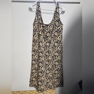 Po-Em Floral Black and Tan Dress XS